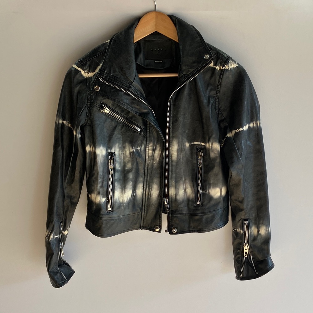 Blank NYC Black and White Leather Jacket